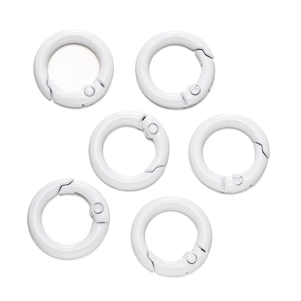 5Pcs Colorful Metal O Ring Spring Clasp Openable Round Carabiner Keychain Clips Hook Dog Chain DIY Jewelry Buckle Connector