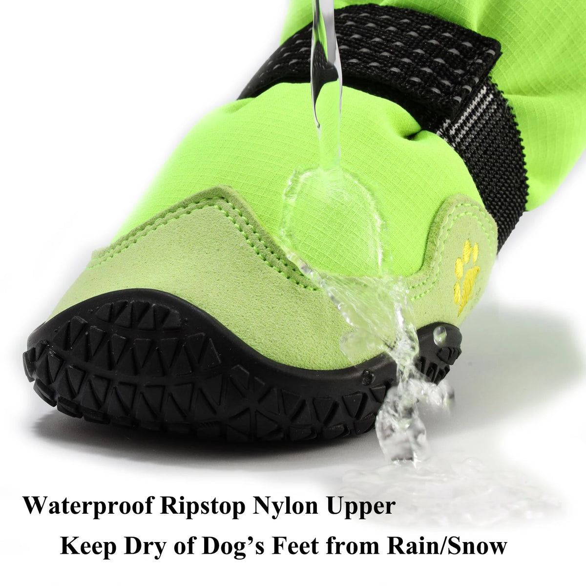 Dog Rain Boots for Large Dogs Waterproof High Top Warm Fleece-Lined Pet Snow Booties Skid-Proof Paw Protector for Running Hiking