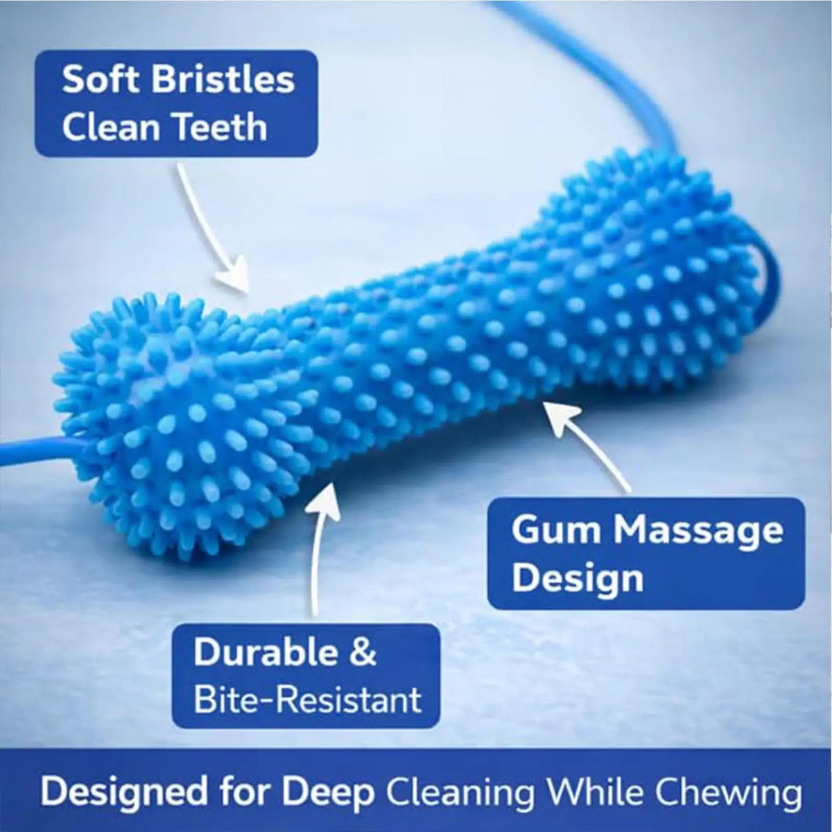 Dog Chew Toy, Double-Action Rubber Chewer, Teeth Cleaning for Small Medium Large Breeds, Home Daily Use