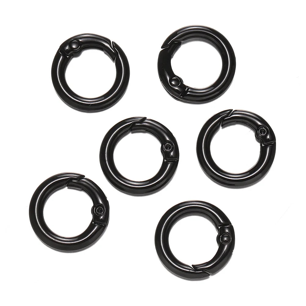 5Pcs Colorful Metal O Ring Spring Clasp Openable Round Carabiner Keychain Clips Hook Dog Chain DIY Jewelry Buckle Connector
