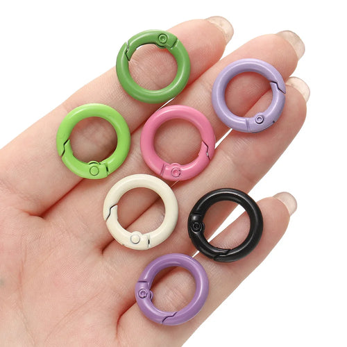 5Pcs Colorful Metal O Ring Spring Clasp Openable Round Carabiner Keychain Clips Hook Dog Chain DIY Jewelry Buckle Connector