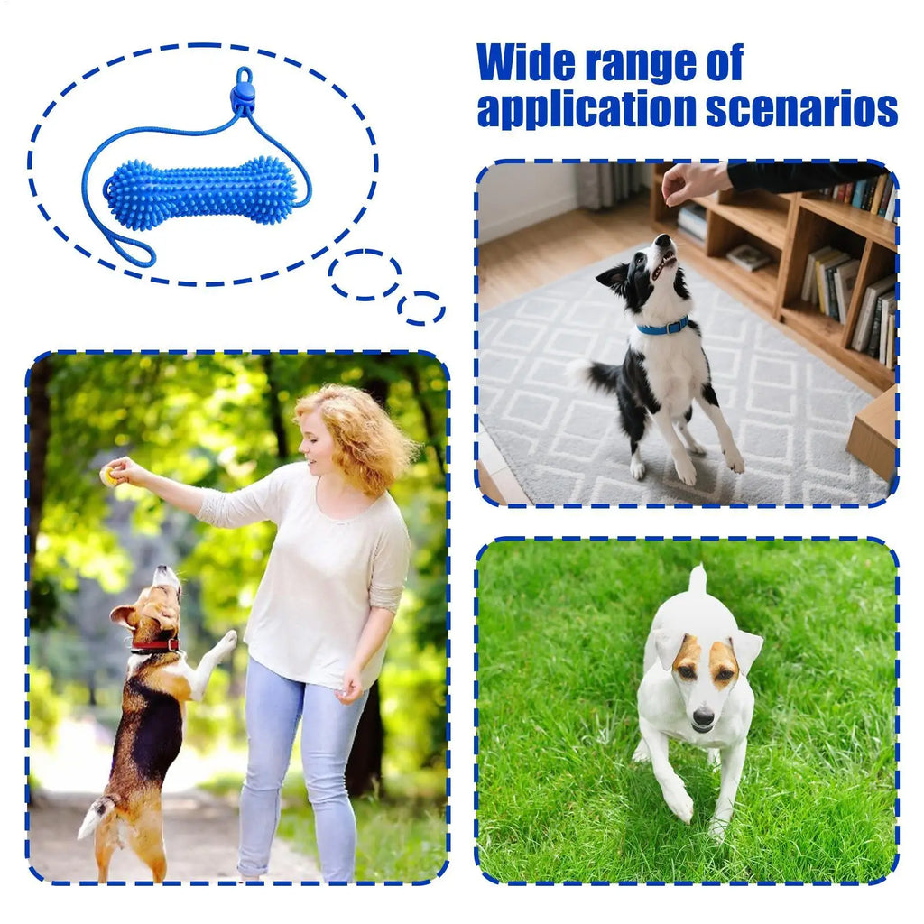 Dog Chew Toy, Double-Action Rubber Chewer, Teeth Cleaning for Small Medium Large Breeds, Home Daily Use